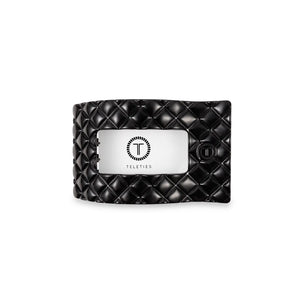 Teleties Small Flat Rectangle Clip in Jet Black Quilted