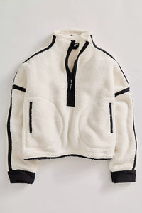 Free People Mountain High 1/2 Zip in White Combo