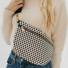 Load image into Gallery viewer, Pretty Simple Westlyn Woven Bum Bag in Checkered Black