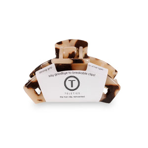 Teleties Tiny Open Hair Clip in Blonde Tortoise
