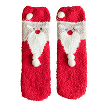 Load image into Gallery viewer, Santa Claus is Coming Triangle Box Gift Fuzzy Socks