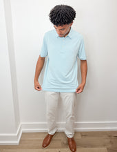 Load image into Gallery viewer, Southern Shirt Co. Men's Bluffton Stripe Polo in Aqua Splash