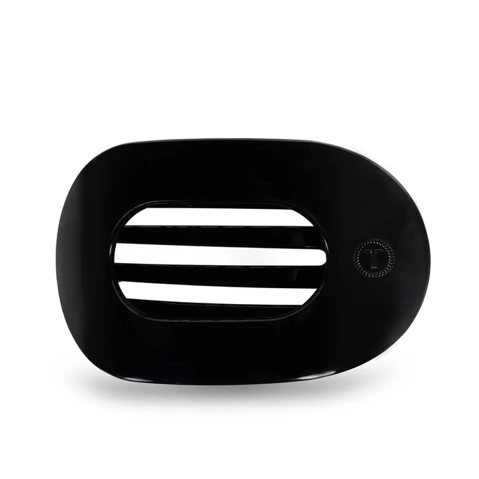 Teleties Large Flat Round Clip Jet Black
