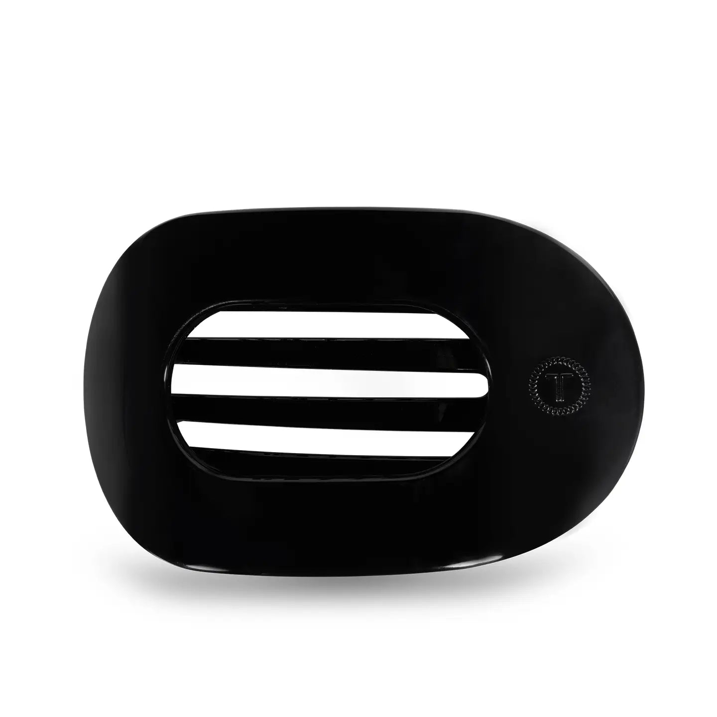 Teleties Large Flat Round Clip Jet Black