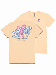 Simply Southern Turtle Silhouette Filled With Roses SS Tee