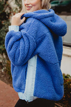 Load image into Gallery viewer, See You Two-Toned Sherpa Pullover Hoodie in Blue
