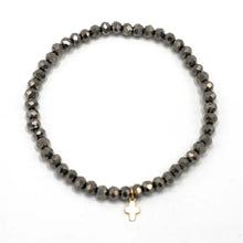 Load image into Gallery viewer, Erin Gray Luxe Cross Bracelet in Metallic Gray