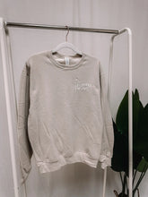 Load image into Gallery viewer, This Mama Prays Embroidered Sweatshirt Sand