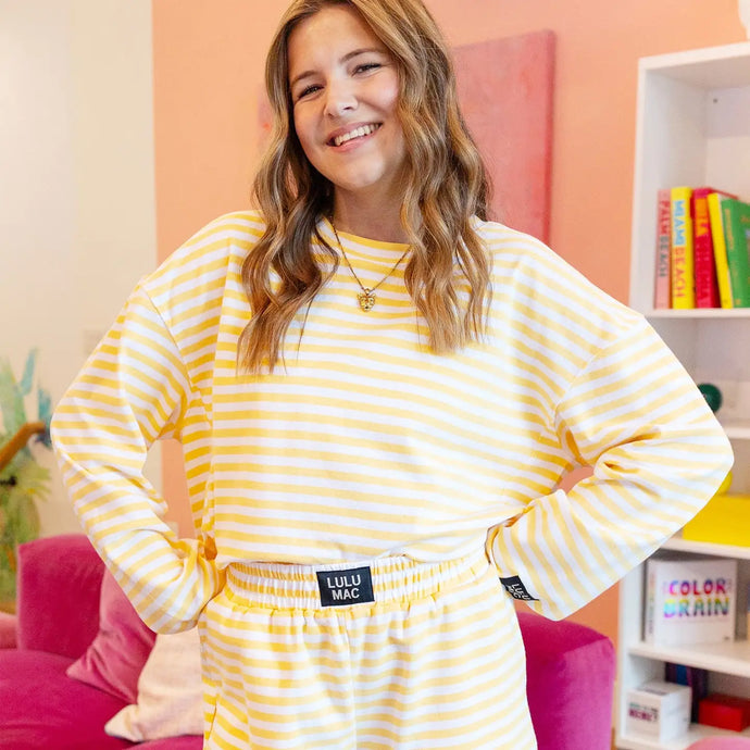 Lulu Mac Stripe LS Top in Yellow