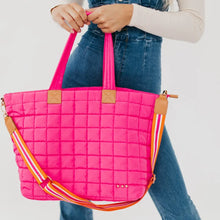 Load image into Gallery viewer, Pretty Simple Day Dreamer Quilted Tote Bag in Hot Pink