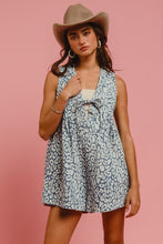 Load image into Gallery viewer, Out On The Town Leopard Denim Romper