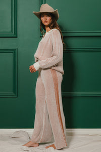 Everything I Love Ribbed Sweater and Pants Set Cinnamon