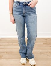 Load image into Gallery viewer, Shake It High Rise Frayed Hem Slim Wide Jeans