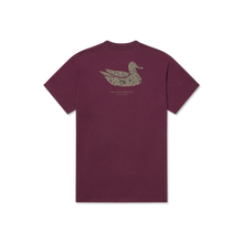 Load image into Gallery viewer, Southern Marsh Duck Originals Camo SS Tee in Washed Pinot