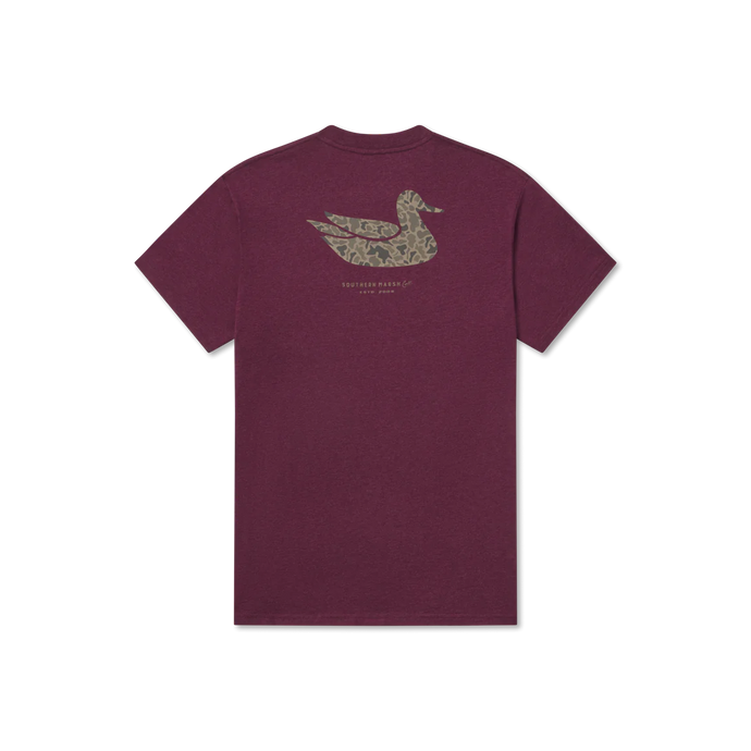 Southern Marsh Duck Originals Camo SS Tee in Washed Pinot