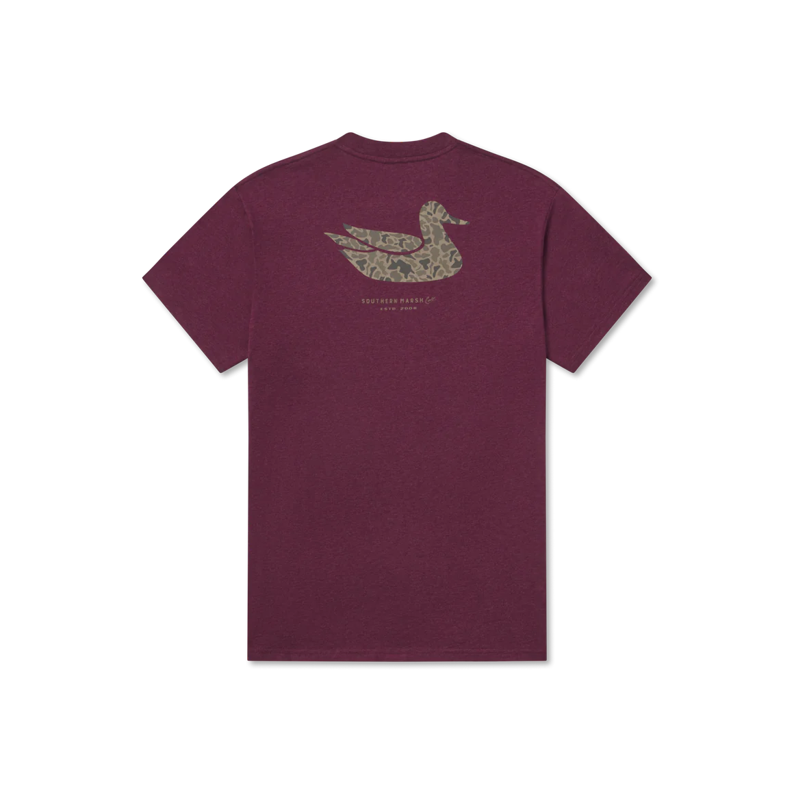 Southern Marsh Duck Originals Camo SS Tee in Washed Pinot