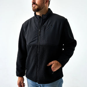 Burlebo Sherpa Full Zip Jacket in Black