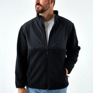 Burlebo Sherpa Full Zip Jacket in Black