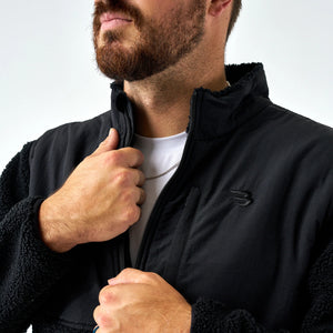 Burlebo Sherpa Full Zip Jacket in Black