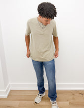 Load image into Gallery viewer, Coastal Cotton Garment Dye Henley SS in Aluminum