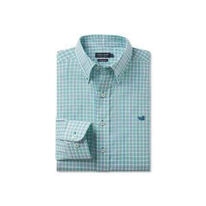 Southern Marsh Odessa Performance Dress Shirt Green & Teal