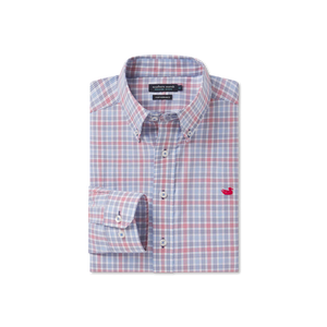 Southern Marsh Odessa Performance Dress Shirt Navy & Red