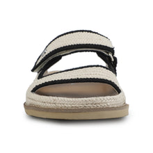 Load image into Gallery viewer, Vintage Havana Corine Beige Ribbed Black Buckle Sandal