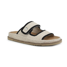 Load image into Gallery viewer, Vintage Havana Corine Beige Ribbed Black Buckle Sandal