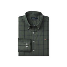 Load image into Gallery viewer, Southern Marsh Palmer Performance Dress Shirt Dark Olive &amp; Navy