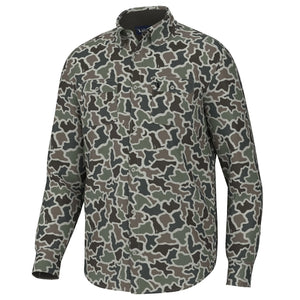 Local Boy Camo Button-Up in Dog & Moon Camo