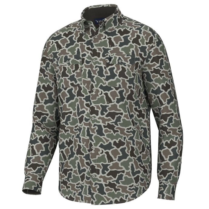 Local Boy Camo Button-Up in Dog & Moon Camo
