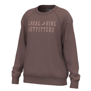 Local Girl Moon Cotton Crewneck in Rose