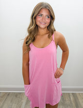 Load image into Gallery viewer, Get To Know You Romper Dress in H.Hot Pink