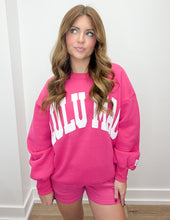 Load image into Gallery viewer, Lulu Mac Logo Sweatshirt in Hot Pink/White