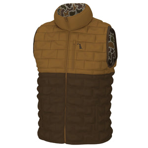 Local Boy Duck Down Reversible Vest in Localflage Vintage