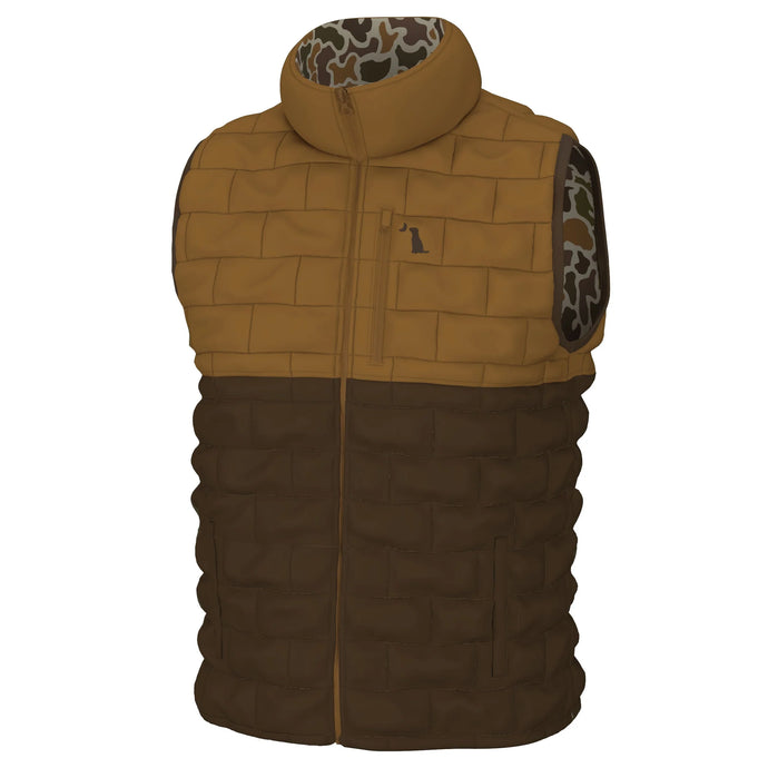Local Boy Duck Down Reversible Vest in Localflage Vintage