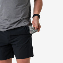 Load image into Gallery viewer, Burlebo 7" Everyday Matte Black Shorts with Retro Duck Camo Pockets