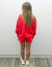 Load image into Gallery viewer, Lulu Mac Stitch Mockneck Terry Cloth Sweatshirt in Red