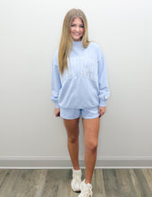 Load image into Gallery viewer, Lulu Mac Stitch Mockneck Terry Cloth Sweatshirt in Light Blue