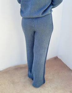 Everything I Love Ribbed Sweater and Pants Set Denim