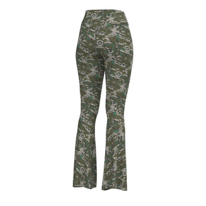 Local Girl Flare Leggings in Green Leaf