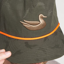 Load image into Gallery viewer, Southern Marsh Sabine Dark Olive Duck Camo Rope Hat