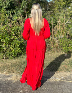 Deep in Your Love Maxi Dress Red