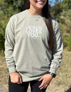 The Addyson Nicole Company Smile Jesus Saves LS Tee Sandstone