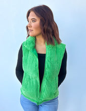 Load image into Gallery viewer, Our Best Bet Padded Corduroy Puffer Vest in Green