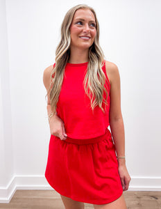 Come Alive Tank and Short Set in Red