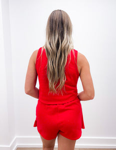 Come Alive Tank and Short Set in Red
