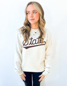 State Script Sweatshirt in Heather Natural