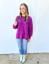 Load image into Gallery viewer, When I See Your Smile Brushed Sweater in Lt Plum