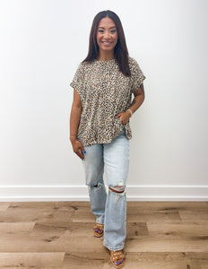 Believe In The Good Leopard Short Sleeve Top